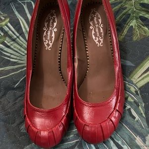 Red Kitten Heel Pumps